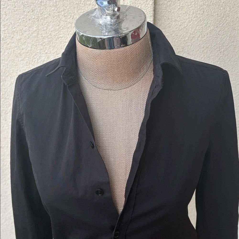 Saint Laurent Classic Slim Fit Black Button-Up Shirt from Saks NY. Made in Italy